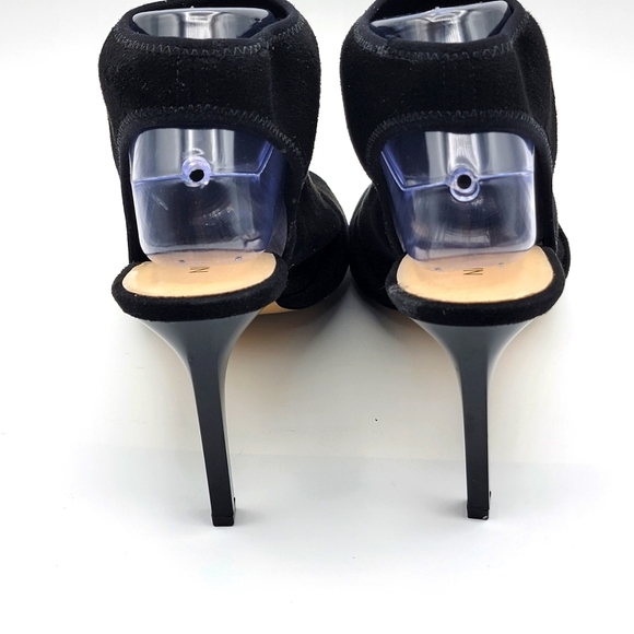 Nine West Black Levona Peep Toe Open Back Pumps Size 10.5 - Picture 3 of 7